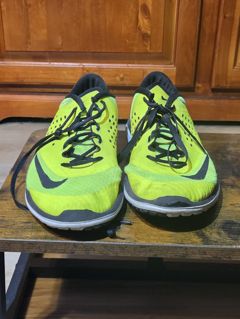 Women Nike FS Lite Run in the "Volt Yellow" colorway
